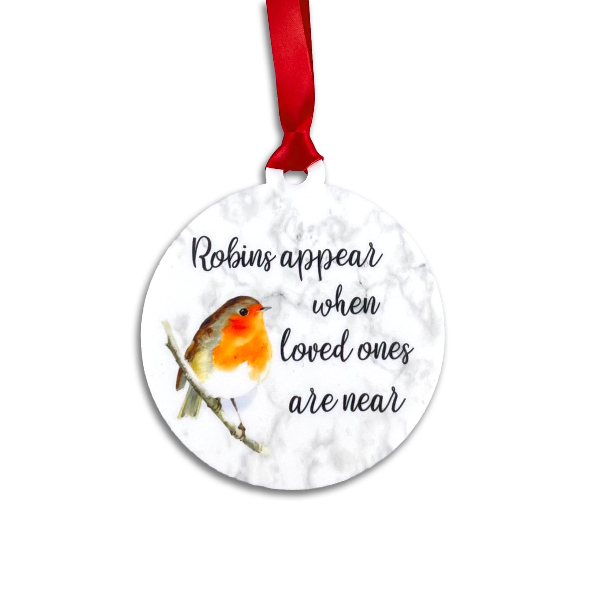 My Pretty Little Gifts White Robins Appear When Loved Ones Are Near Memorial Christmas Tree Bauble Xmas Memory Lost Passed Robin
