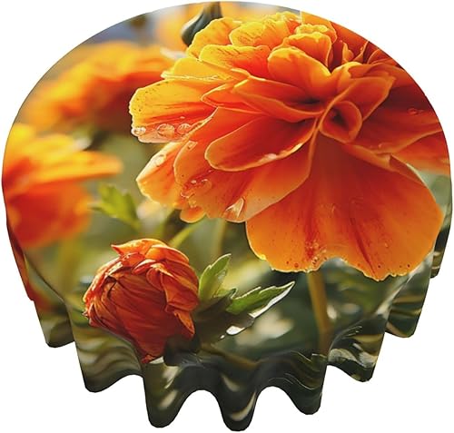 Miniatura 9 de CSGJMYGS Mantel con estampado de flores de otoño de caléndula a prueba de derrames, mantel de tela decorativa para el hogar, cocina, interior y