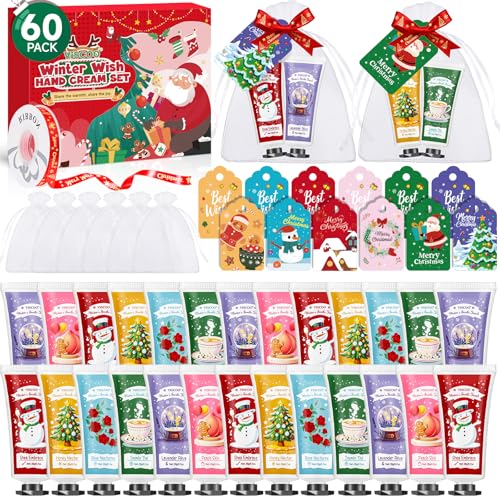 VISCOO 80 Sets Hand Cream and Lip Balm Bulk Set, Teacher Appreciation Gifts, Nurses Week Gift, Wedding Favors for Guests with Thank You Card Organza Bags, Birthday 80 Pack