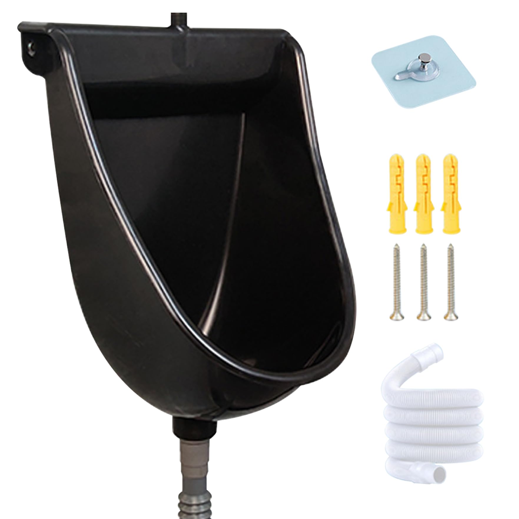 Waterless Urinal For Outdoor Use | Splashproof, Wall-Mount With Hose For Garage, Shed, Backyard