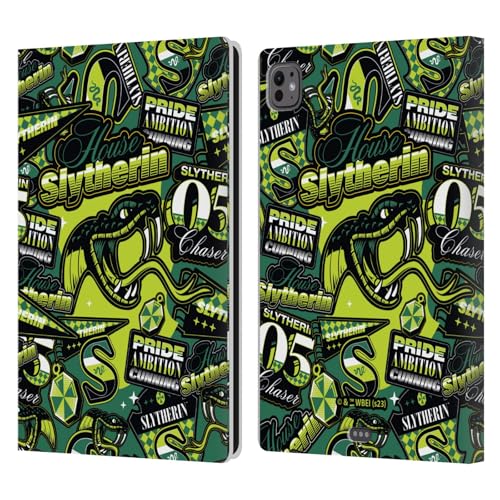 Housse iPad Pro 11 M5 Harry Potter Serpentard en cuir avec support et porte-carte