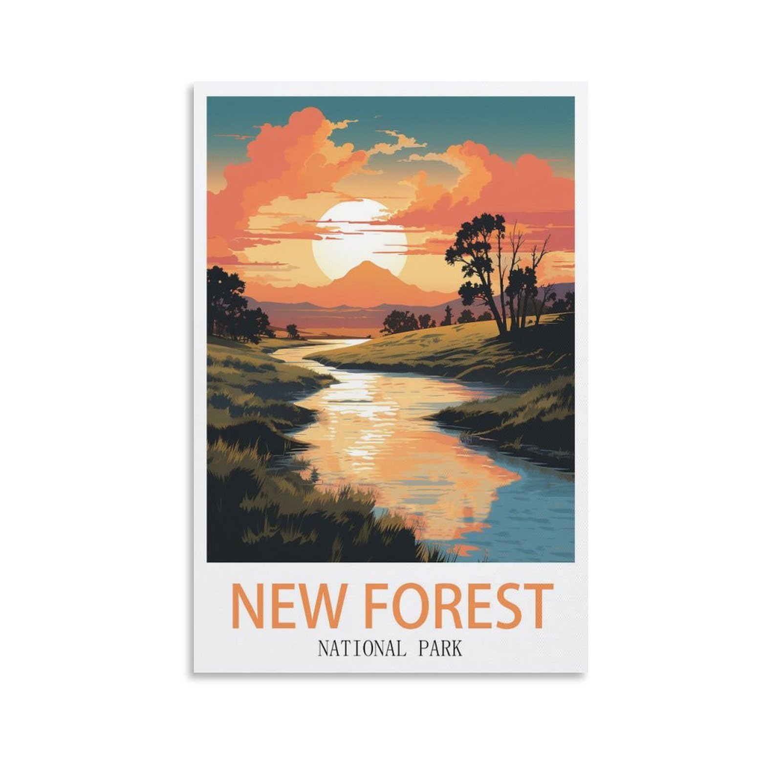 EZMLFA 5D Diamond Art Kits for Beginner,New Forest National Park,DIY Round Full Drill Crystal Art Craft Painting for Home Wall Decor 30x40cm