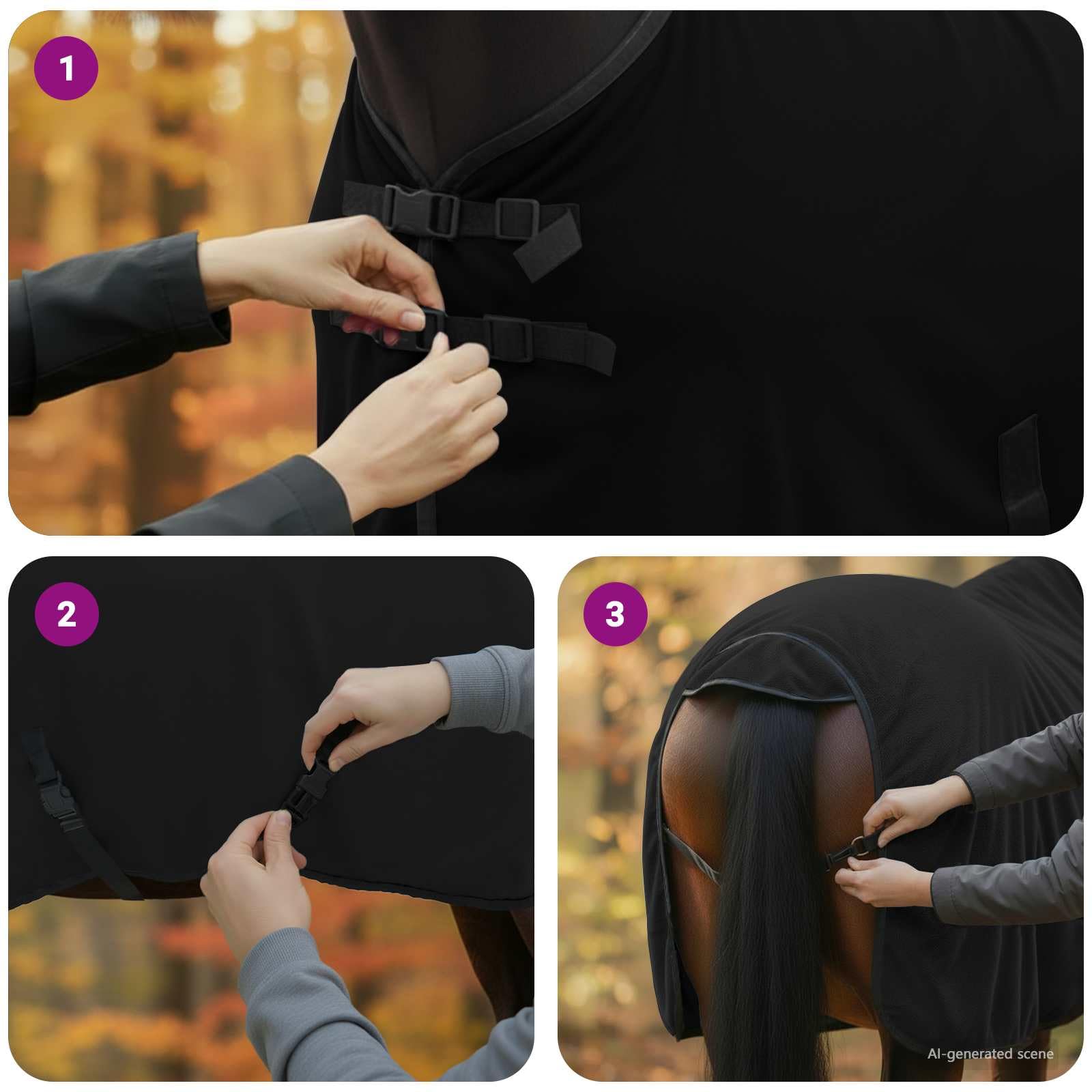 Manta para caballos Aqua de poliéster, impermeable, transpirable, forro para invierno, establo exterior, mimbre, protege el calor y fácilmente ajustable para la comodidad del caballo