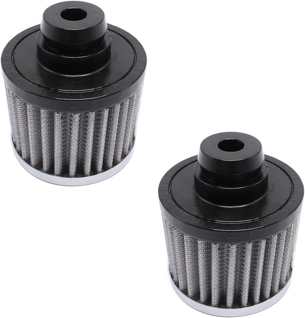 2 pcs/set SHLPDFM Air Filter Chrome Valve Cover Push In Breather 3-1/4" OD Gray Washable Filter Open Sided Fits for 1-1/4" Hole SBC BBC 350 454 Chevy