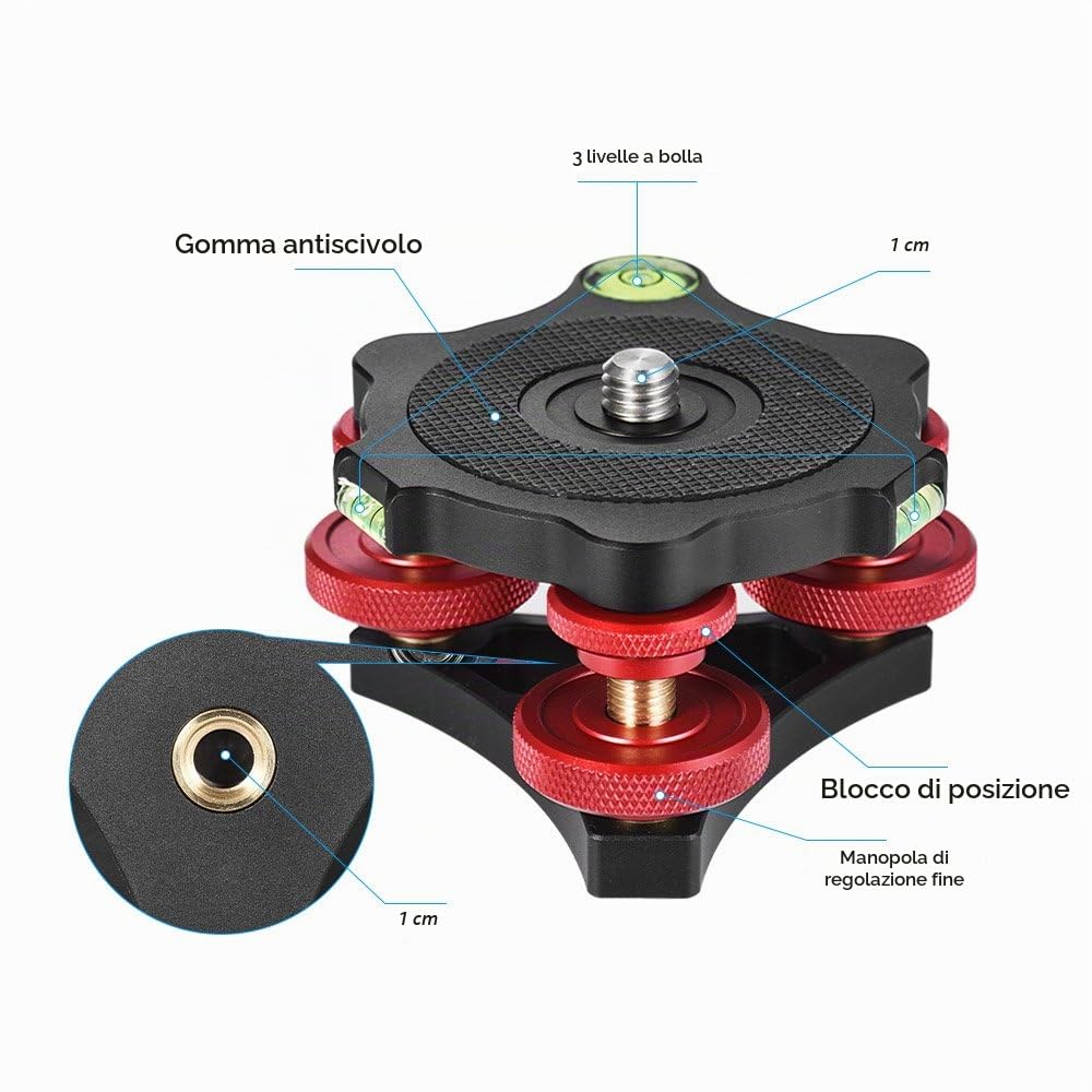 Andoer treppiede Livello di Precisione Base di Livellamento per Treppiede Monopiede Reflex