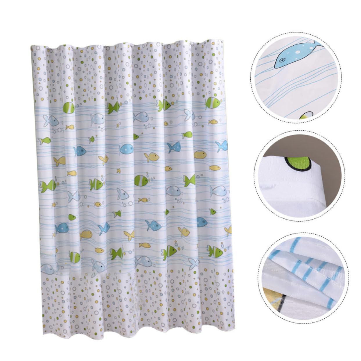 Cortina de Ducha para Baño Infantil de Poliéster con Patrón de Dibujos Animados y Ganchos, Decoración Adorable para Baño