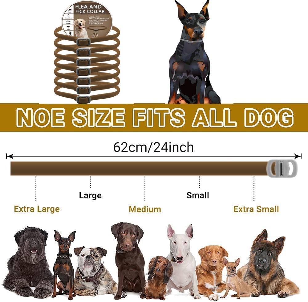 2 PCs Dog Collars, Adjustable Collar for Dogs Waterproof Soft Comfortable Collar with 32 Weeksr, One Size Fits All, brown - Image 3