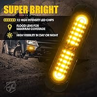 Vista 3 de Xprite Kit de luces estroboscópicas LED ámbar para montaje en superficie, parrilla de parrilla lateral, luz intermitente de advertencia