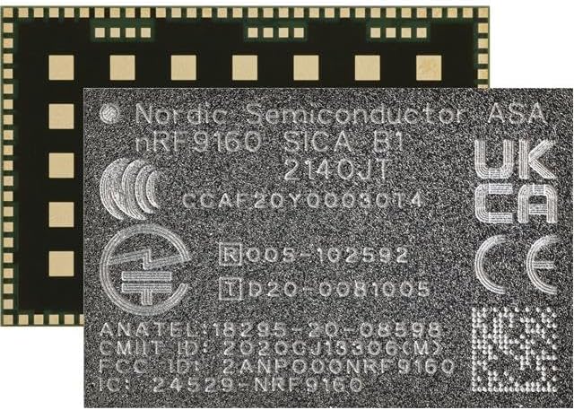 Nordic Semiconductor NRF9160-SICA-B1A-R - RF Transceiver Module, Cellular GPS, 700MHz-2.2GHz, 127-PowerTFLGA