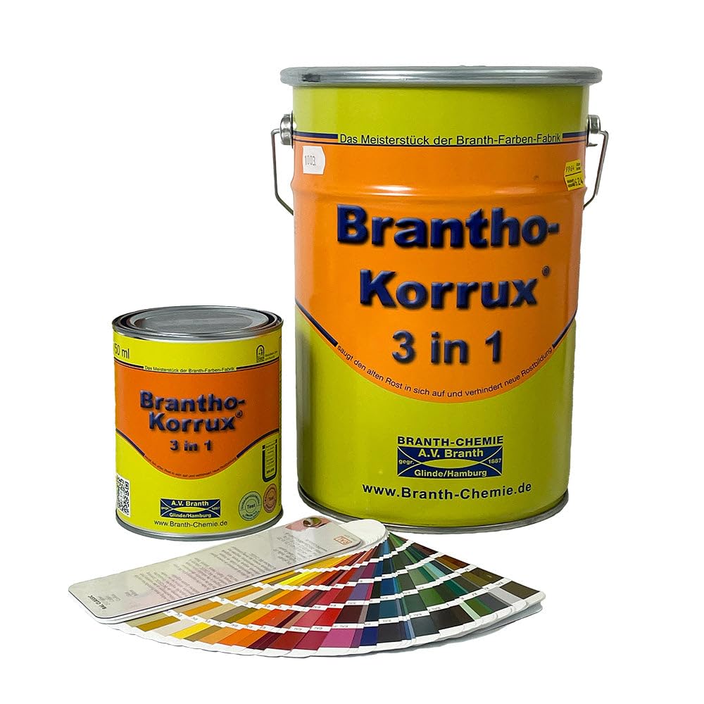 Brantho Korrux 3in1 Rostschutzfarbe - Primer, Rostschutz und Lack RAL 6011 - resedagrün / 750ml