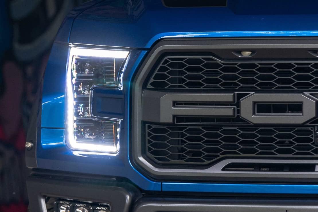 Morimoto XB LED Headlights (White DRL) Fits 2015-2017 Ford F-150 and 2016-2021 Ford Raptor, Plug and Play Headlight Assemblies with Switchback Sequential Turn Signals & UV Coated Lens (LF502.2-ASM)