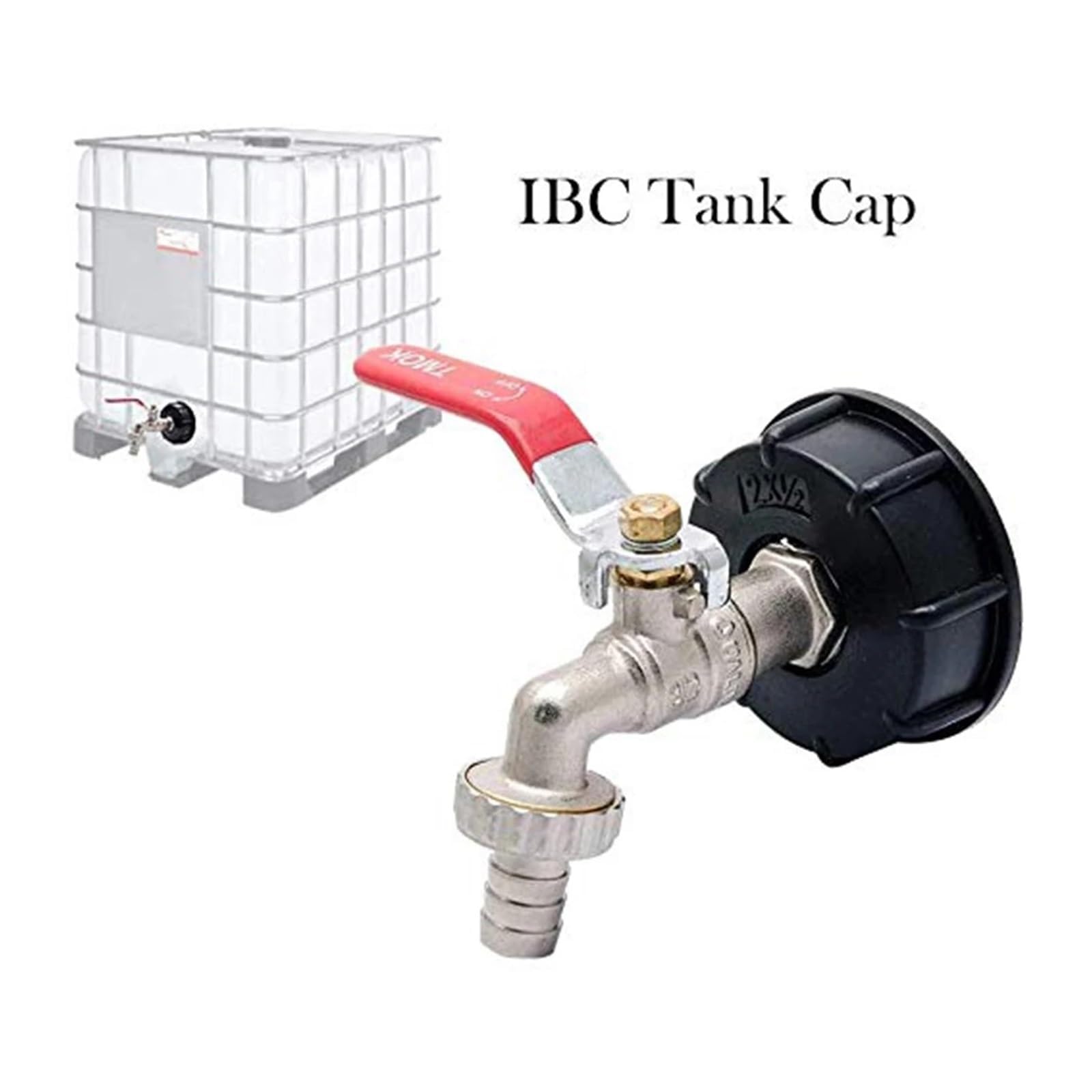złącze kranu, Złącze kranu do zbiornika IBC z gwintem grubym S60x6 X 1/2'' 3/4'' Adapter do złącza wodnego 1 szt.