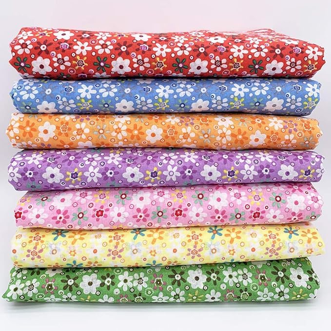 Cotton Fabric DIY Making Supplies Quilting Patchwork Fabric Fat Quarter Bundles DIY for Quilting Cotton Patchwork Cushions (Color Mixing, 18" x 22")