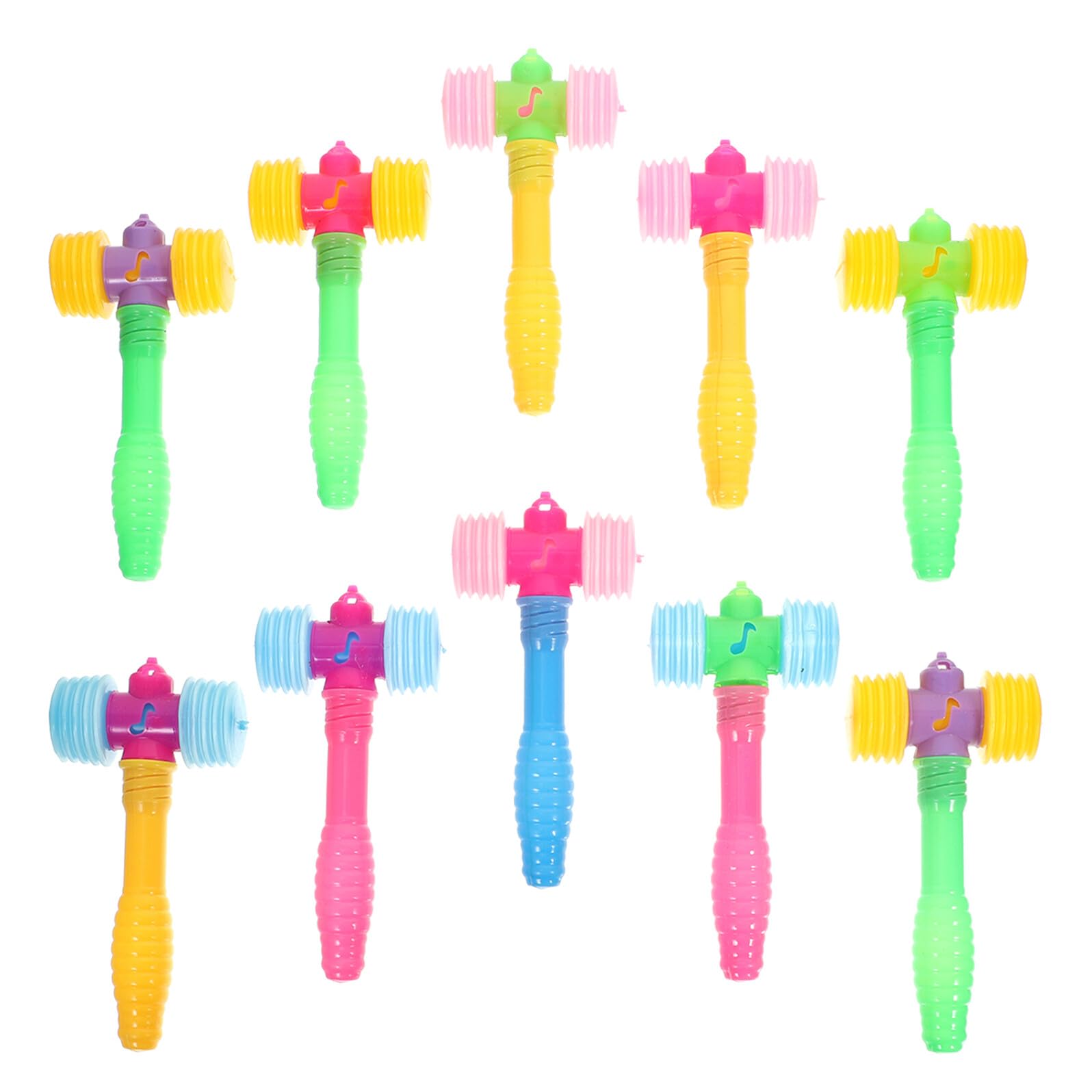 Plastic Hammer Toys for Kids Squeaky Sound, 10 Pieces, Lightweight and Improves Hand-Eye Coordination Arm Movement Random Color