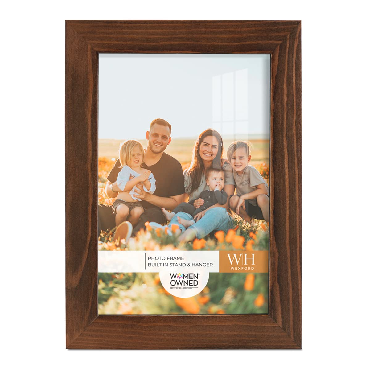 Cadre photo bois de châtaignier moderne pour décoration murale et de table salon