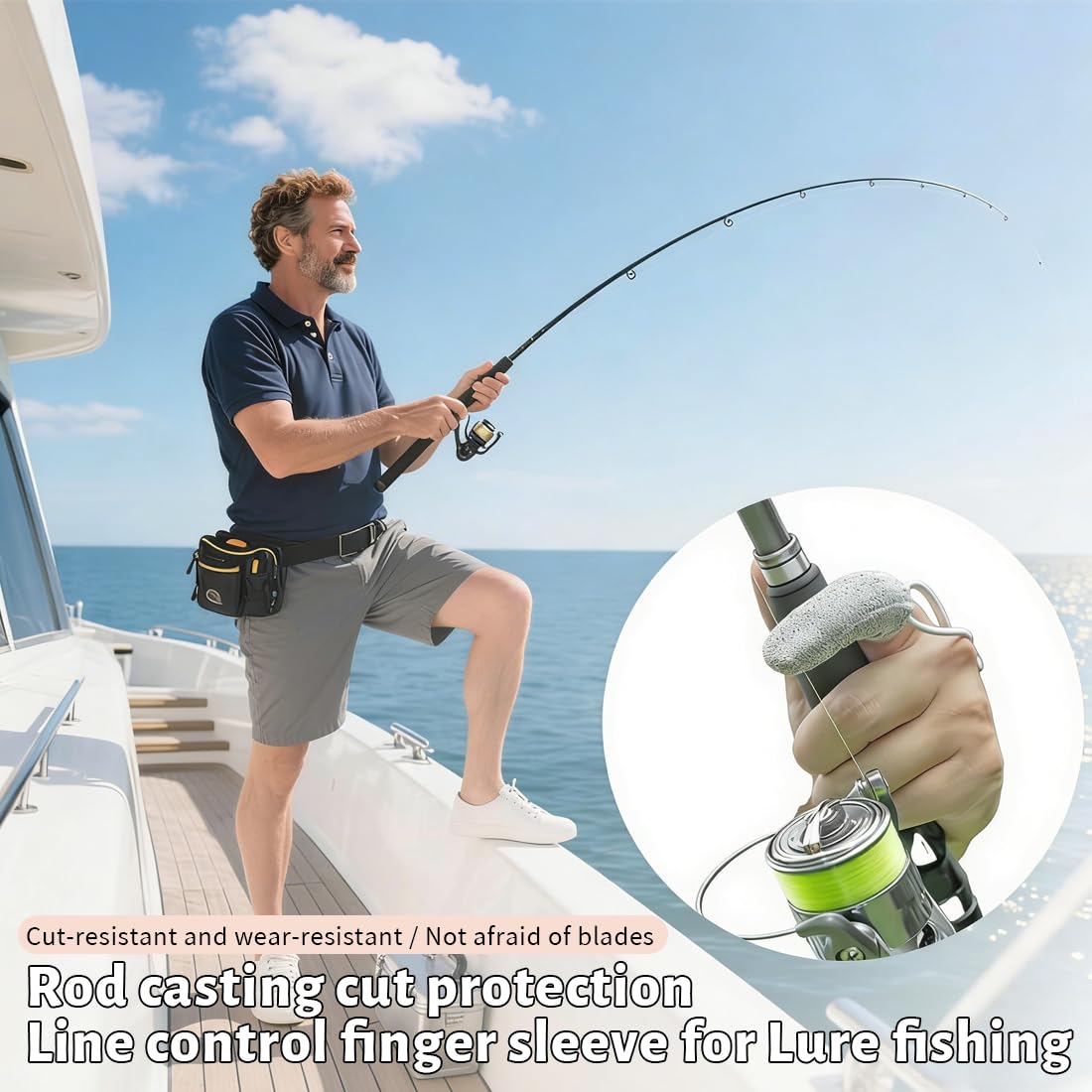 Guante de Pesca de un Solo Dedo - Elástico & Profesional, Antideslizante para Pesca al Aire Libre, Protege el Dedo Índice & Garantiza Comfort