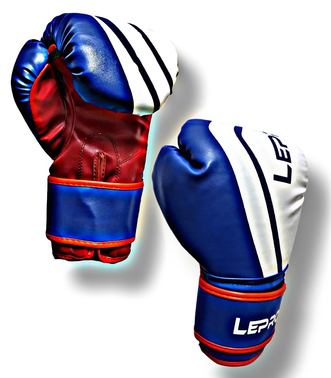LEPRO Boxing Gloves, Red Blue, 10oz - Muay Thai, Kickboxing, Boxing - Training & Match - Polyurethane Leather - Hook and Loop Closure-image-9