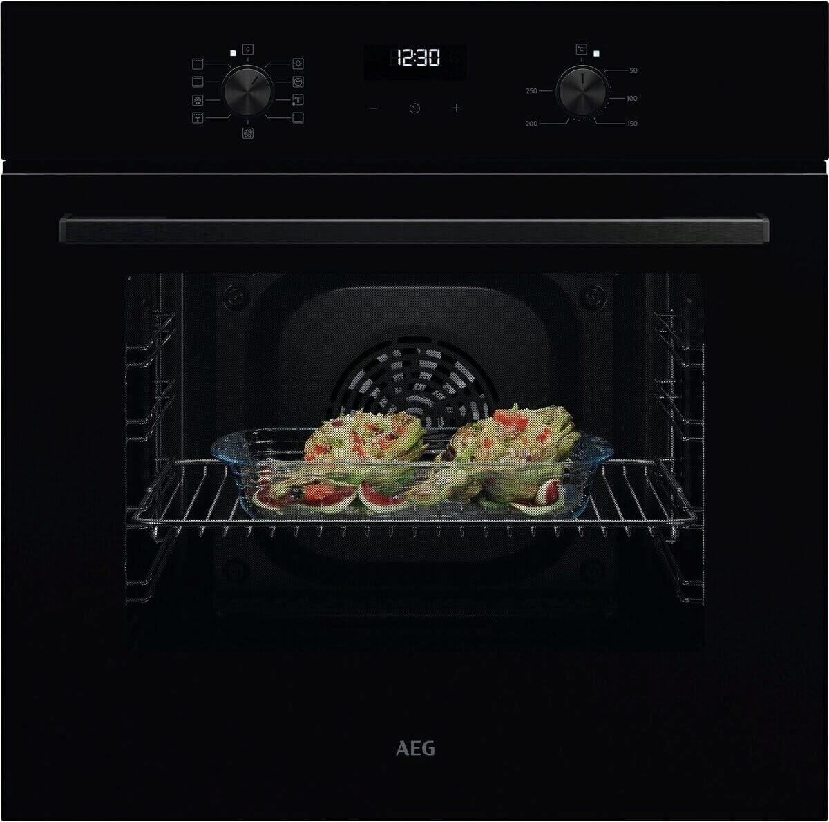 5000 Series Surroundcook Integrated Oven 65L, OU5AB20CK, Multilevel Cooking, Turbo grilling, Defrost, Moist fan baking, Aqua Clean, Led Display, Built-in Oven 590x560x550mm, Class A, Black