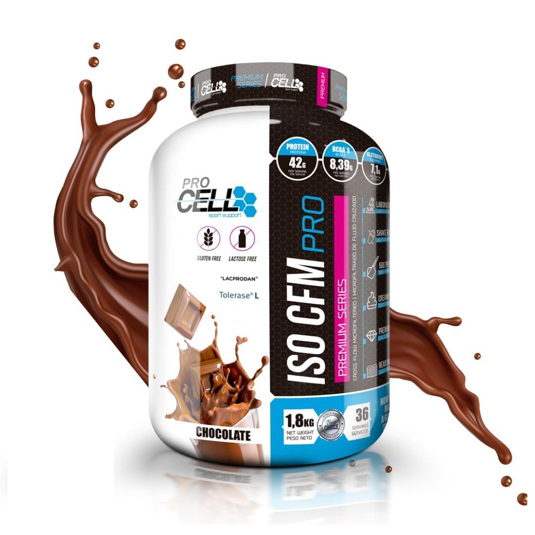 ProCell PACK ISO CFM PRO + VITACORE 60 comp + Shaker REGALO Proteína Aislada Pura (88%) Proteína Isolada Premium Aumentar Masa Muscular | Multivitaminico | (1,8 kg, Chocolate)