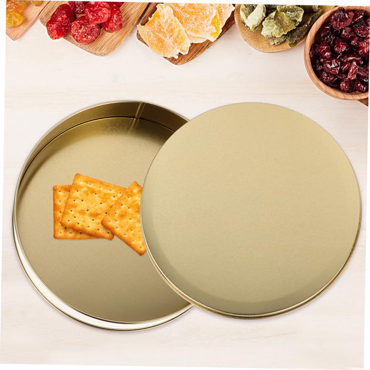 GLEAVI 4pièces Boîtes Décoratives Avec Couvercles Contenants Ronds Métal Pour Biscuits Bonbons Et Collations Bocaux Rechargeables