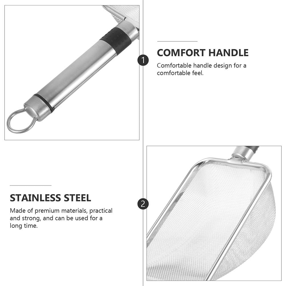 SUPVOX Metal Cat Litter Scoop - Large Aluminum Alloy Litter Sifter with Long Handle, Deep Shovel Design for Easy Cleaning of Cat Litter Box - Ideal for Pet Owners