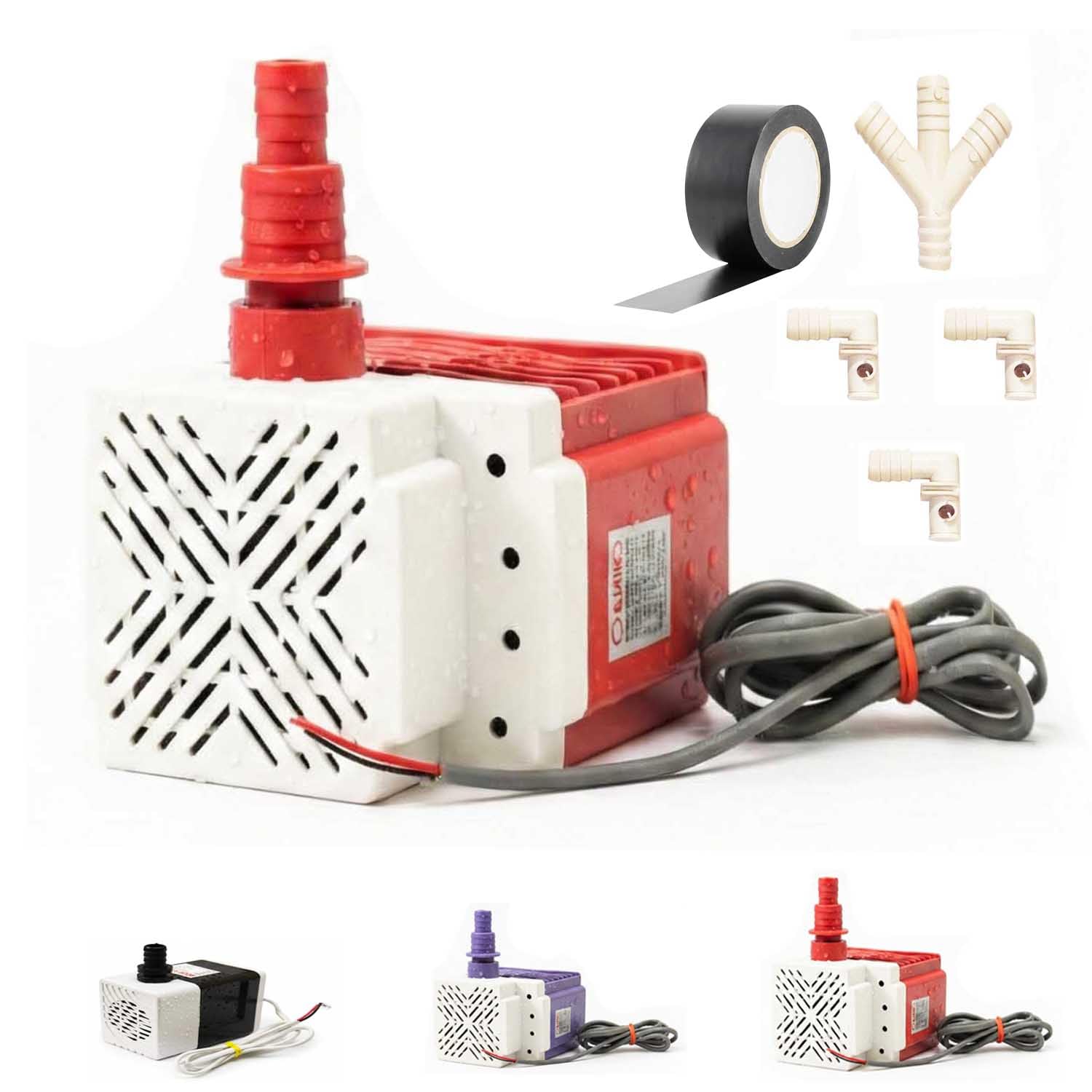 40W Submersible Water Pump |3m Lift | 165–240V | Copper Winding | Water Pump for Air Coolers, Fountains, Ponds & Aquarium Use with Pipe Connectors & Electrical Insulation Tape M-3