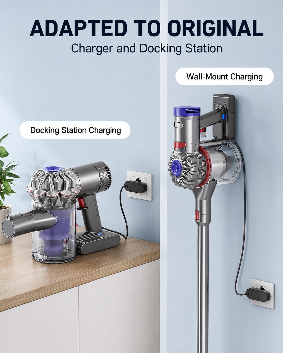 Waitley 6000mAh V8 Akku für Dyson V8 Akku Für Dyson SV10 V8 Absolute Animal Motorhead Fluffy Slim Fluffy Total Clean Extra Handstaubsauger mit 2 Filtern