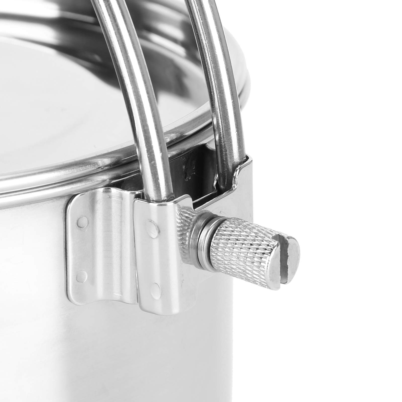 Bollitore in Acciaio Inossidabile Teiera Portatile Leggera da caffè per Campeggio, Picnic, Uso Esterno con Coperchio e Custodia