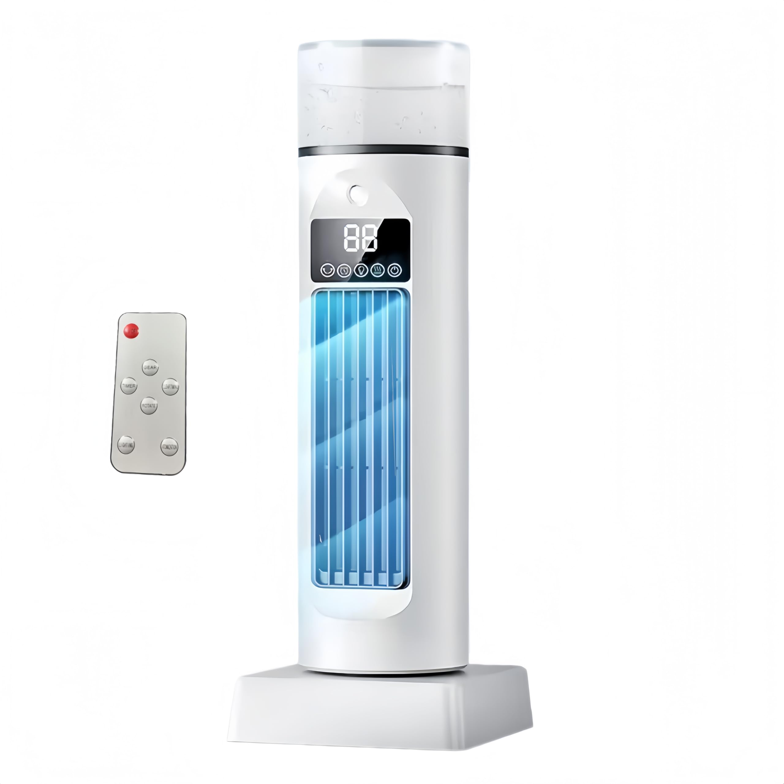 Raffrescatore d'aria silenzioso, ventilatore evaporativo con telecomando (Bianco)