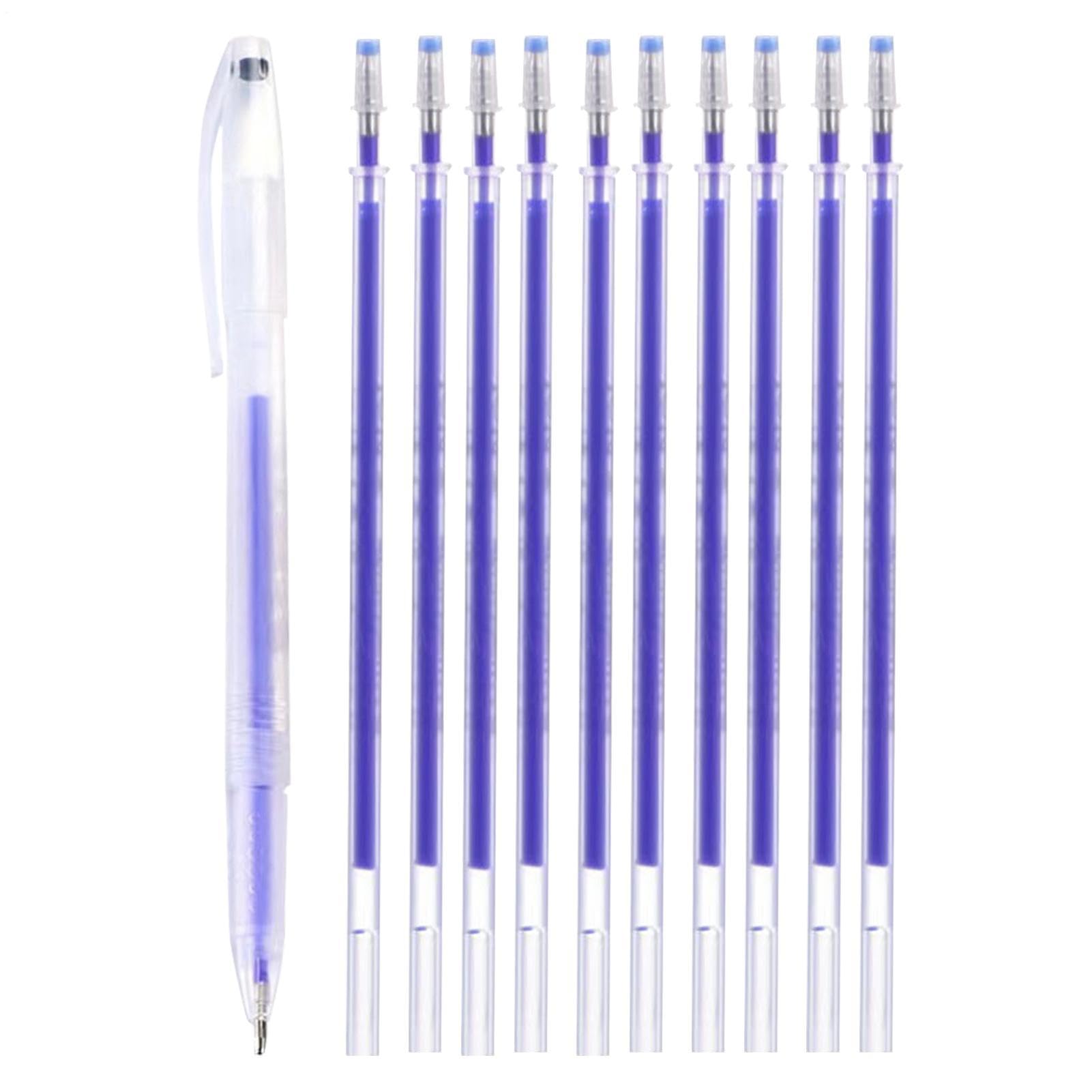 Heat Erasable Fabric Pens - 4 Colors Textile Markers | Heat Erase Empty Sewing Pens For Marking Textile With 10 Refills | Erasable Writing Instruments For Quilting Sewing Dressmaking