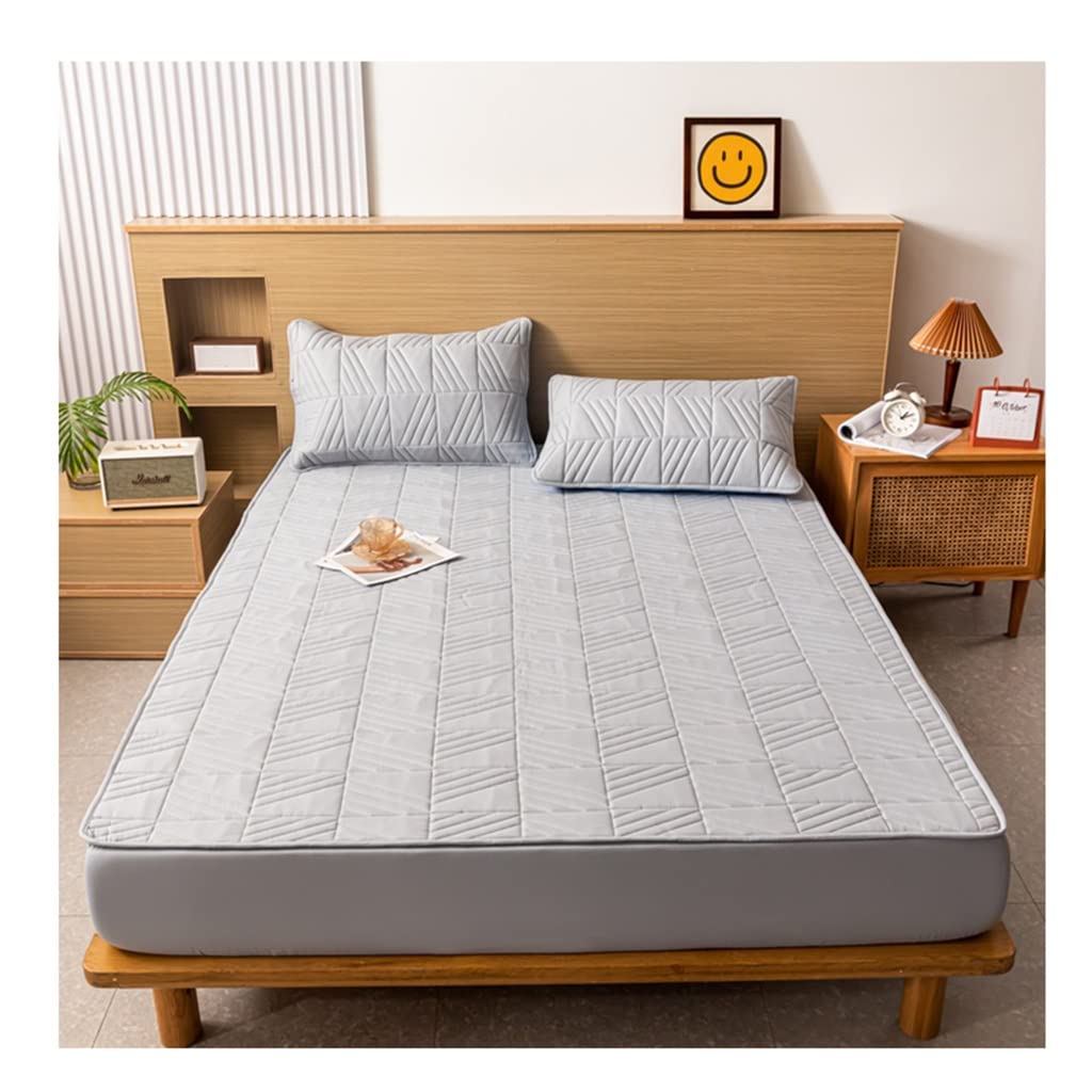 yestGE Pure Cotton Thick Mattress Four Seasons Universal Non-Slip Protection Cover Star Hotel Quality Bedding 80 Thread Count 100% Luxurious Bedsheet Stretches Up To 28cm/11 Inches Deep