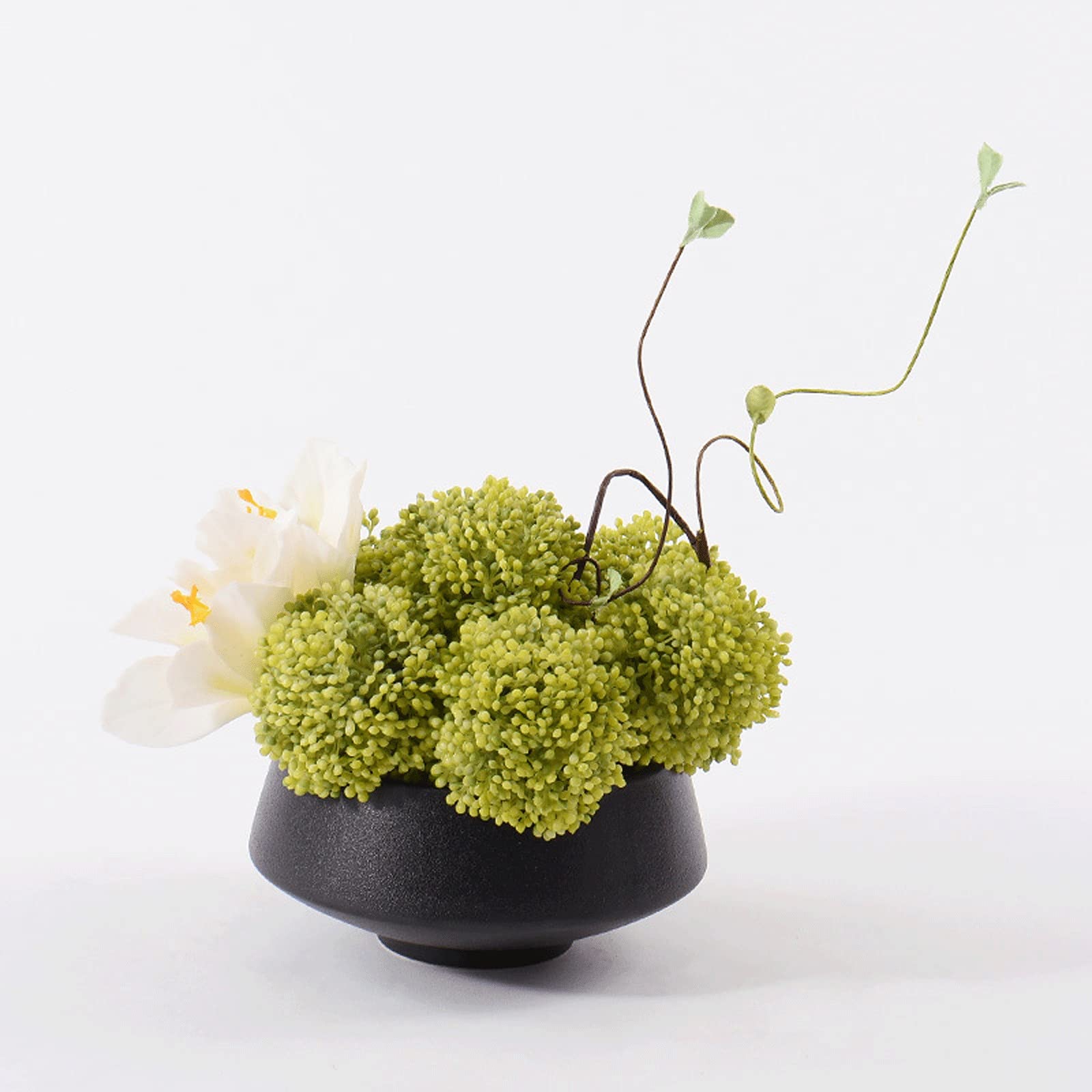 Sztuczne kwiaty Sztuczne aranżacje kwiatowe Lily, Mini Sztuczne Bonsai, Rośliny Sztuczne Dekoracje Wedding Festival Offival (czarny garnek) Wystrój domu
