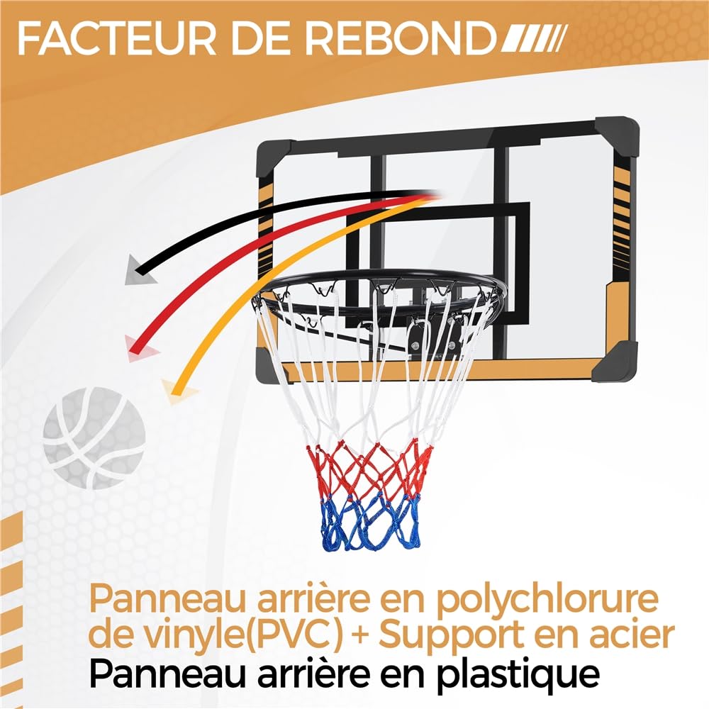 Yaheetech Panier de Basket Portable Réglable en Hauteur Panier de Basket Extérieur/Intérieur pour Moins de 10 Ans