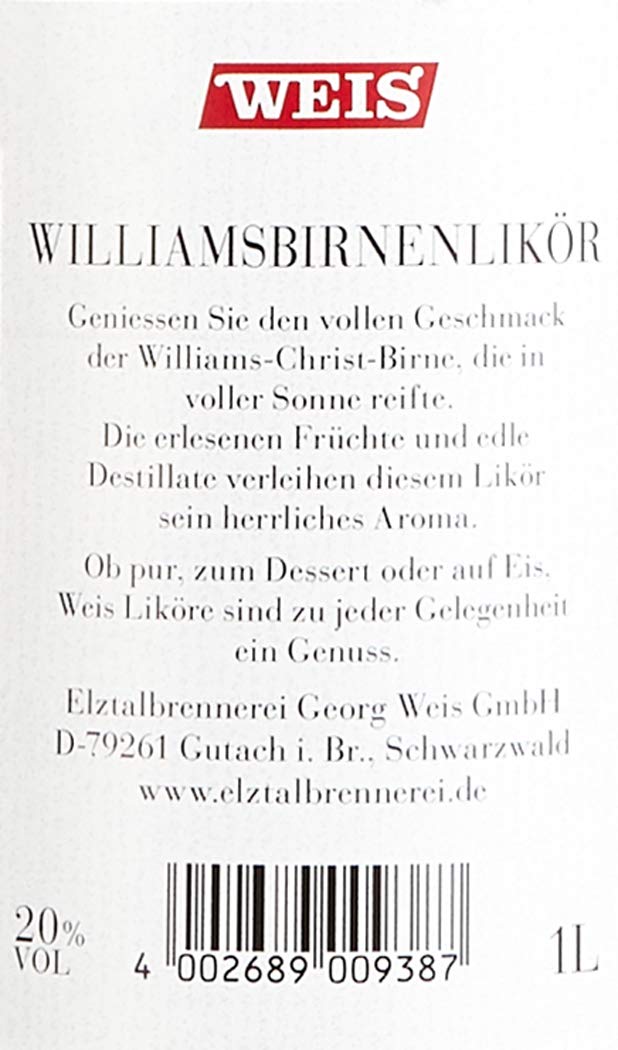 Weis Williams-Christ-Birnen-Likör (6 x 1 l)