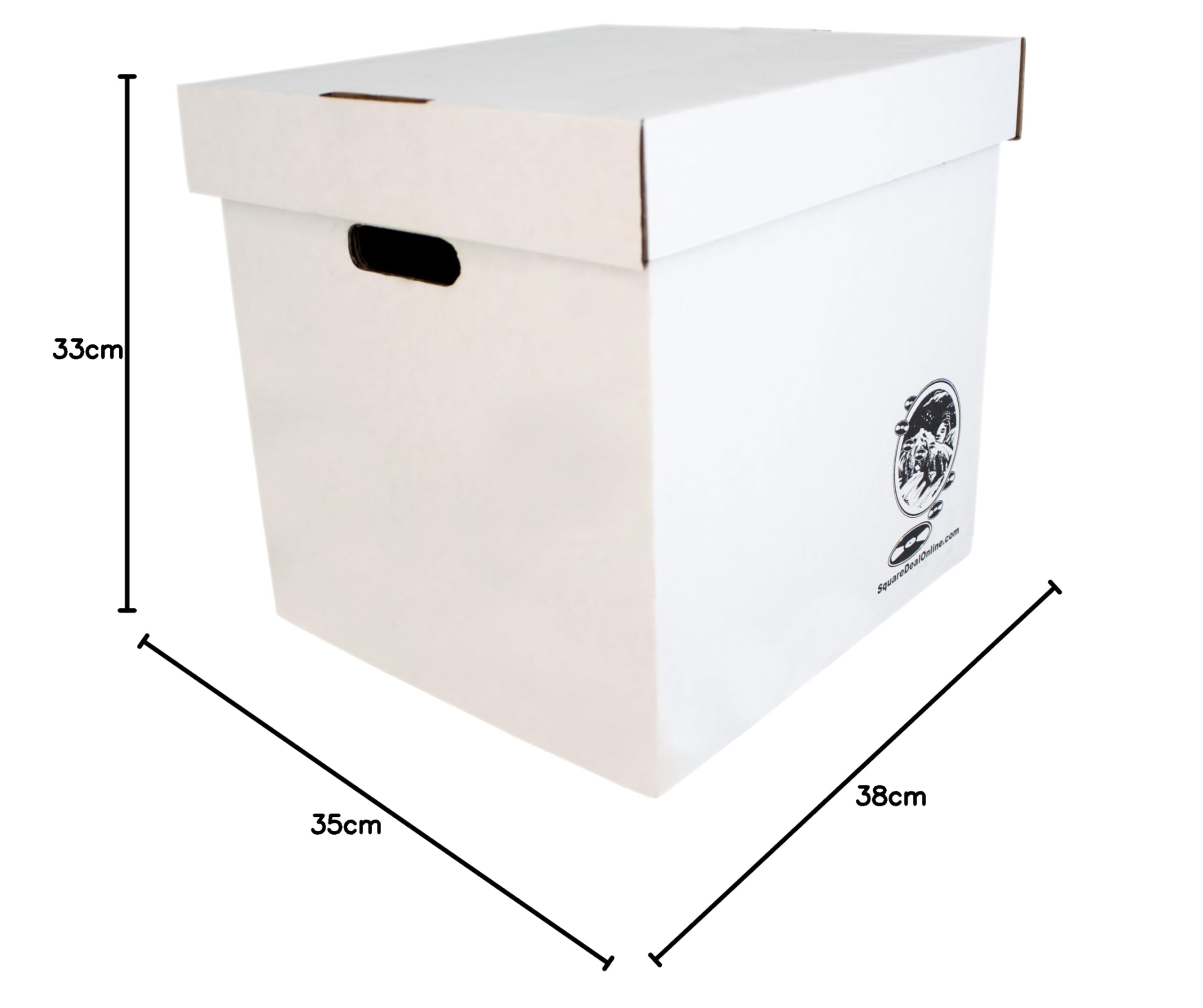 Set di 10 scatole per dischi in vinile da 30,5 cm, struttura in cartone resistente con coperchio rimovibile, contiene fino a 90 dischi ciascuna, resistenti per archiviazione sicura a lungo termine