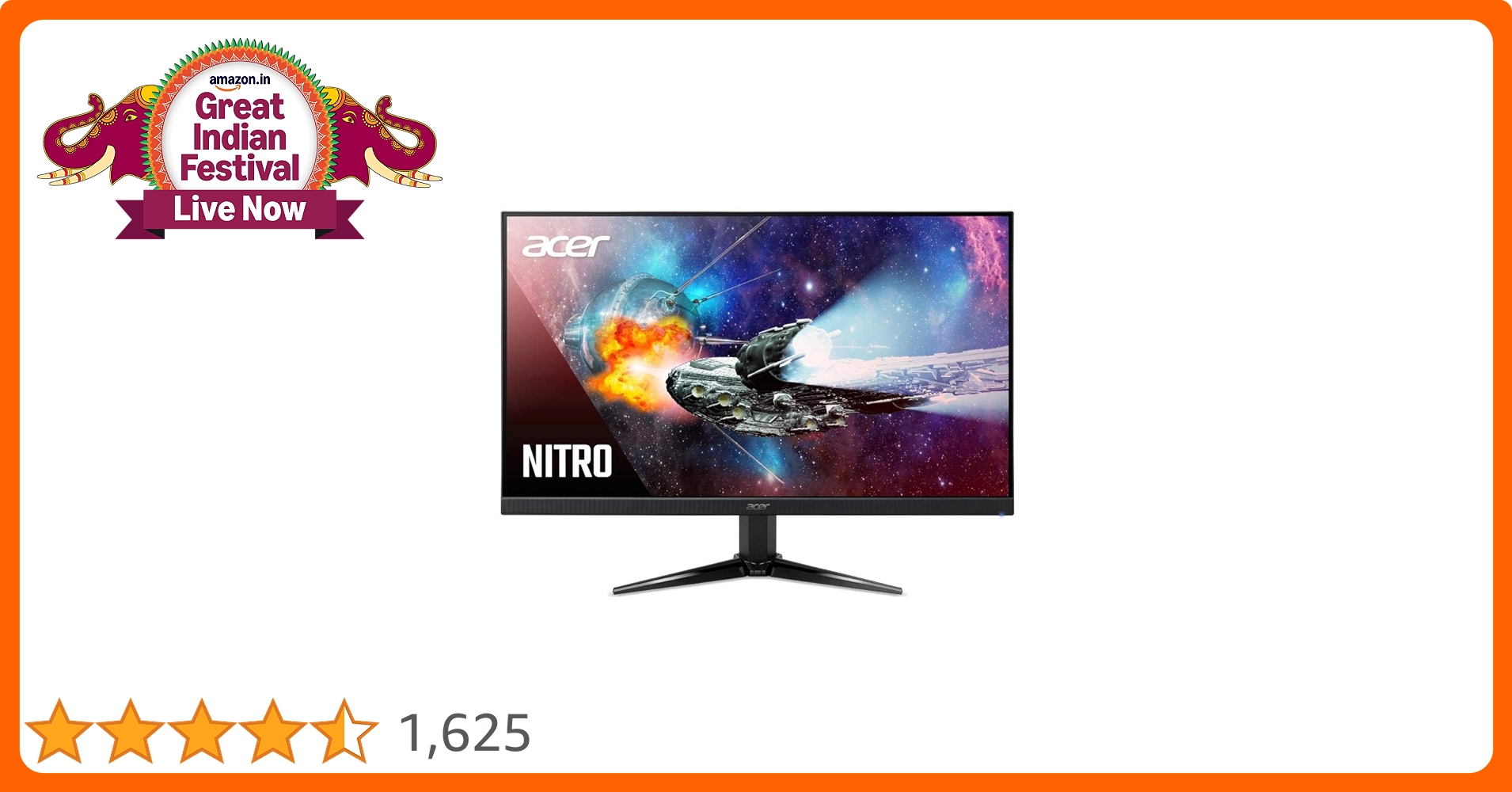 Acer Nitro Qg221Q 21.5 Inch (54.61 Cm) Led 1920 X 1080