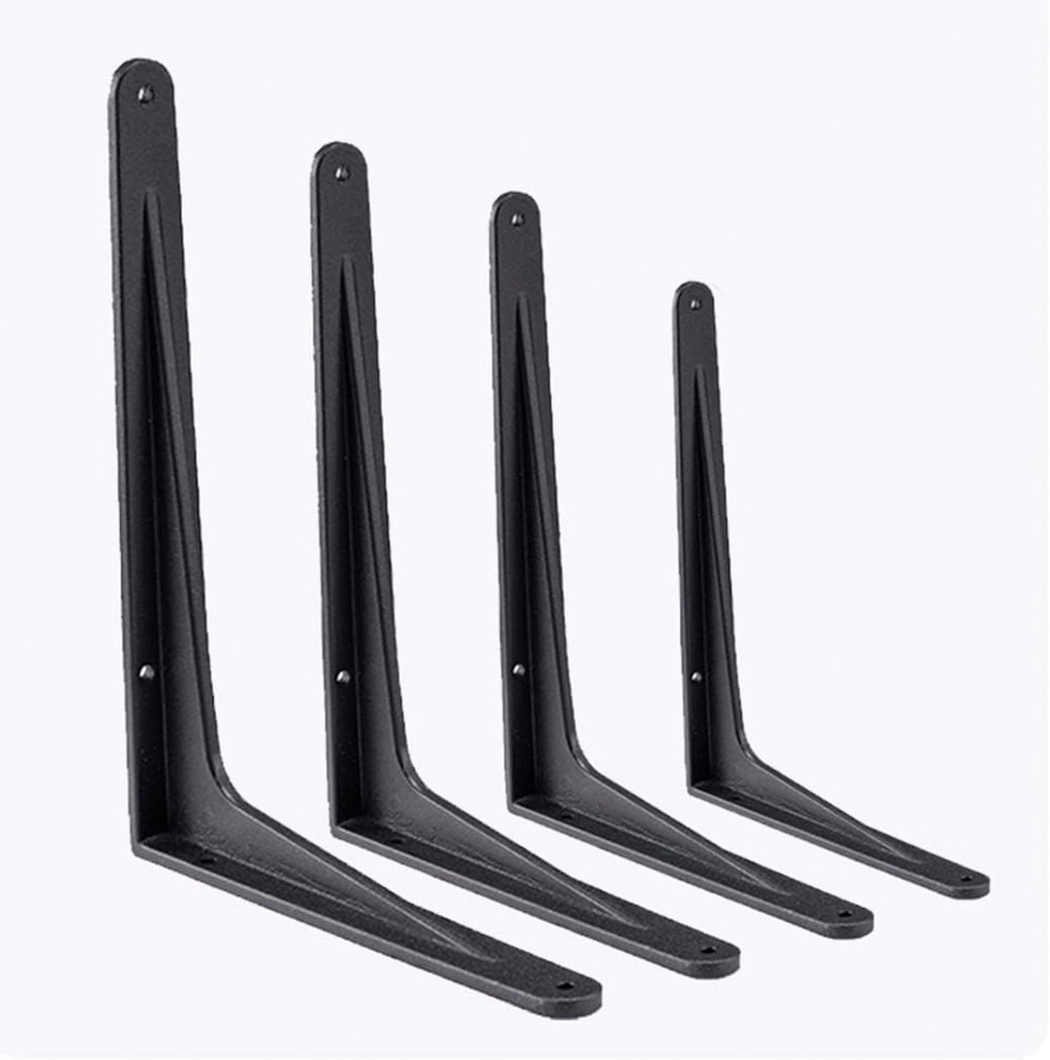 Soportes de Estante de Aluminio Sólido Negro 300KG Resistente Montaje en Pared Forma L Industrial para Cocina Baño Taller 2 Unidades, 240mm/9.4in, 240mm/9.4in