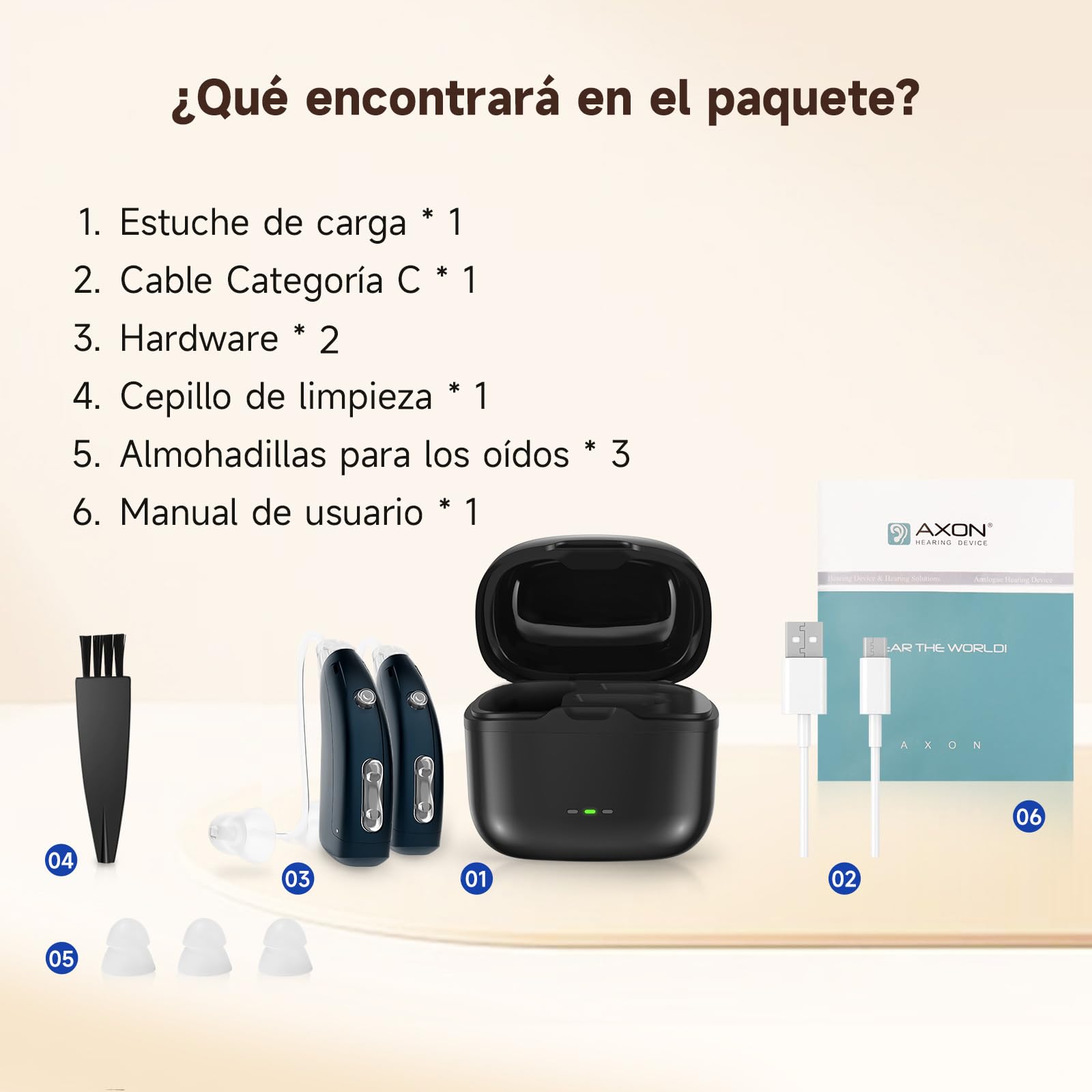 Britzgo Dispositivo de Audio, 16 Canales con Reducción de Ruido, Carga Portátil con Estuche, Tubo Invisible, Pack Doble
