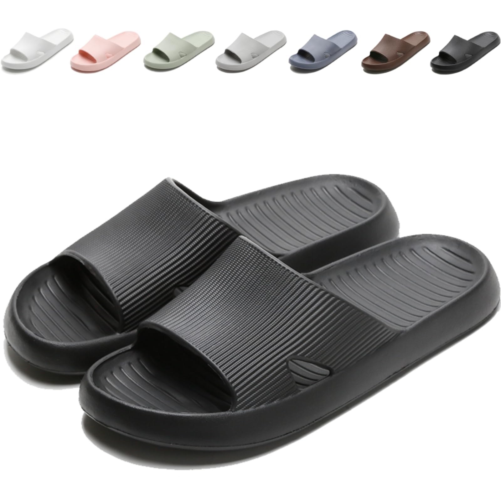 Anmerl Claquettes de Douche Antidérapantes Homme Femme, Chaussons EVA Souple, Sandales Bain Séchage Rapide Piscine Spa Plage