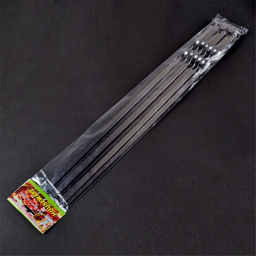 21.6 '' 55 CM Spiedini per Barbecue in Acciaio Inossidabile Barbecue Forchette Set di Aghi Manico Spiedini per Spiedi Piatte Heavy Duty Attrezzi da Campeggio Lunghi (10 Pezzi)