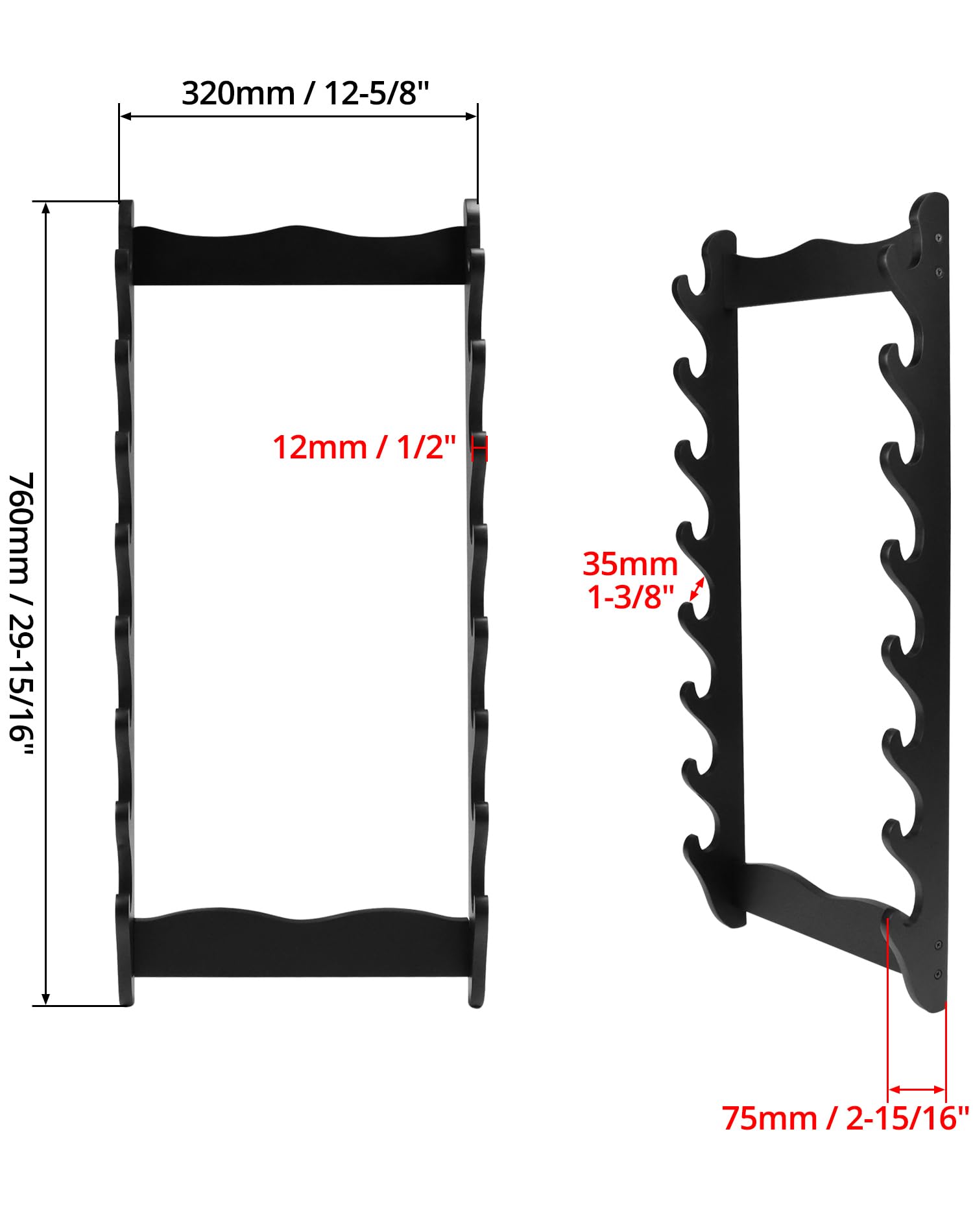QWORK® 8-laags zwaardhouder, katanastandaard, katana