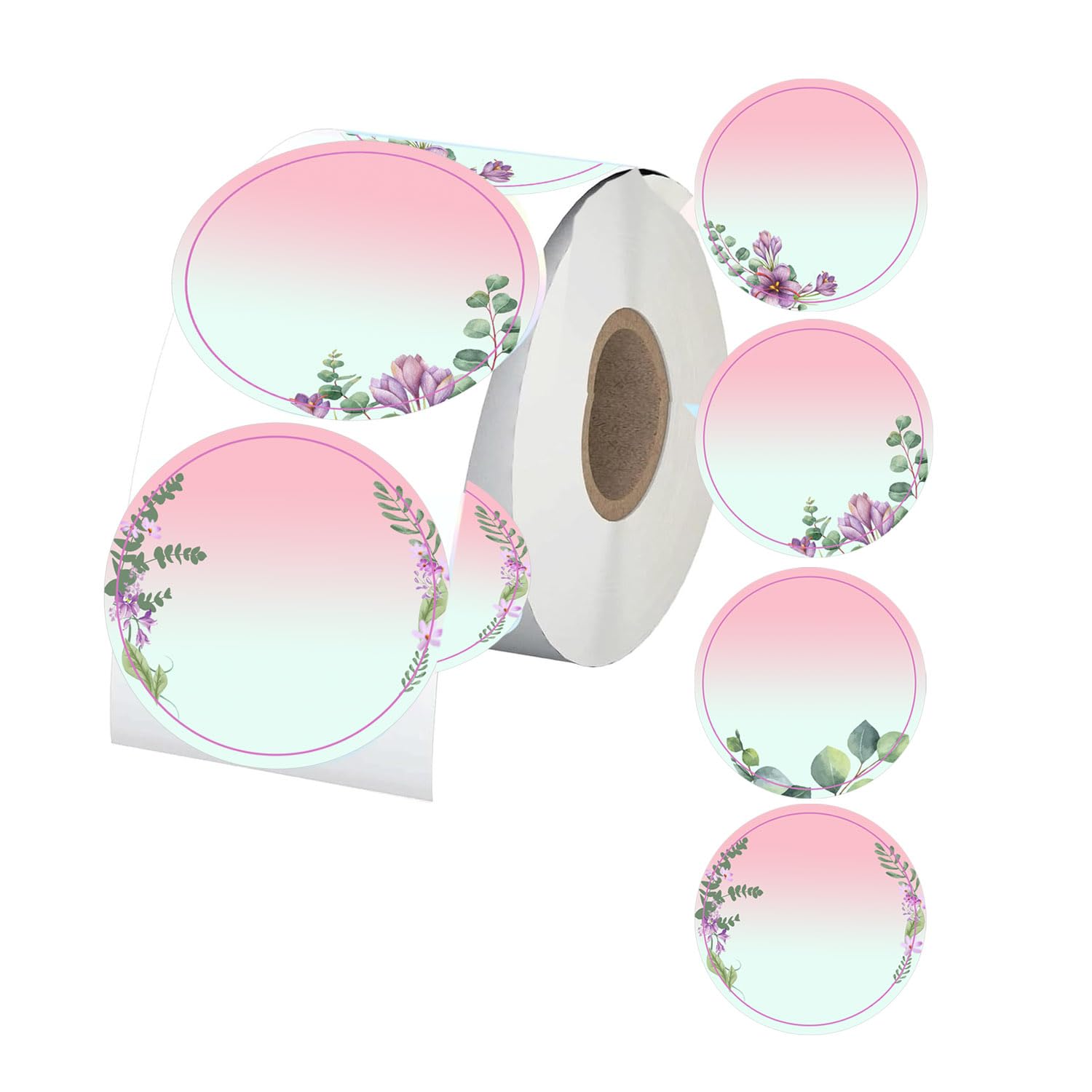 2 inch Direct Thermal Labels Round Circle Color-Code Dot Labels Valentine's Day Personaliz for Thermal Label Printer Color Coding Dot Shipping Label Printer for Barcodes Home 500 Pcs Roll (Wreath)