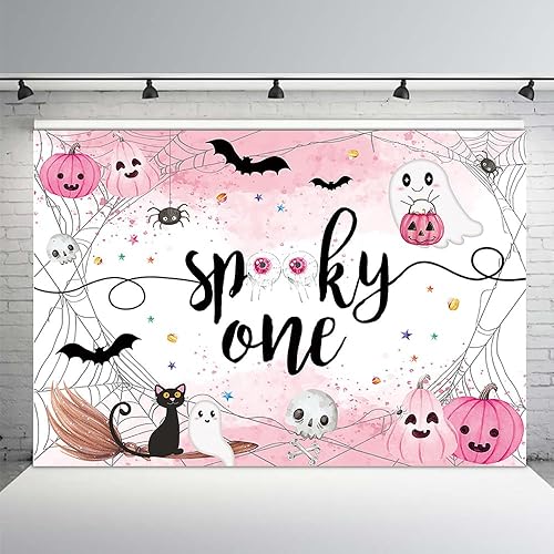 MEHOFOND Fondo espeluznante de Halloween de 7 x 5 pies, color rosa, acuarela, Little Boo, Baby Shower para niñas, telaraña de murciélago, calabaza, MEHOFOND Fondo espeluznante de Halloween de 7 x 5 pies, color rosa, acuarela, Little Boo, Baby Shower para niñas, telaraña de murciélago, calabaza,