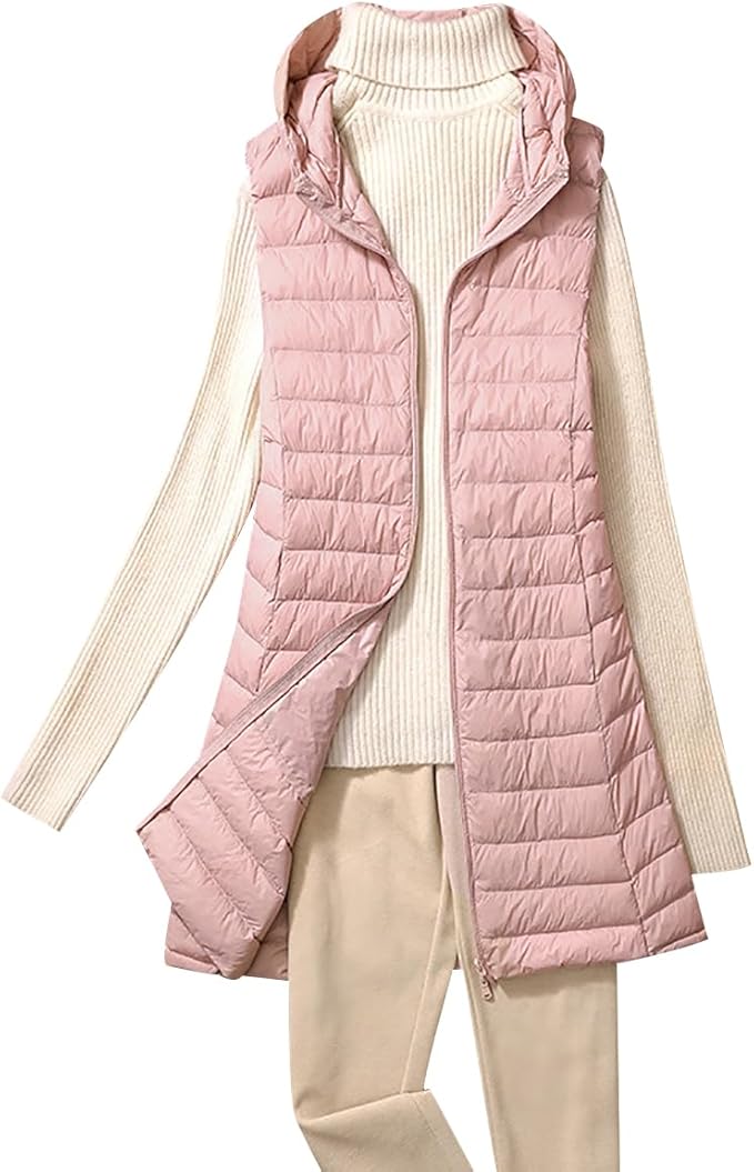 Gilet Smanicato Donna PMDKLSPQ Gilet Piumino Smanicato Donna Lungo