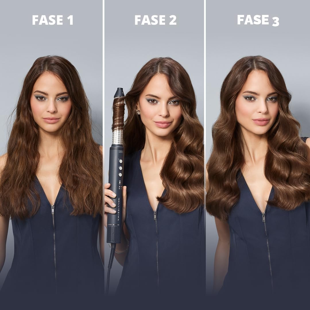 Bellissima Imetec Prodigy Deluxe - Air Styler Digitale 6 in 1 per Capelli Ricci, Mossi o Lisci - Asciuga & Modella Senza Danni con Tecnologia Ion-Ceramic & Coanda