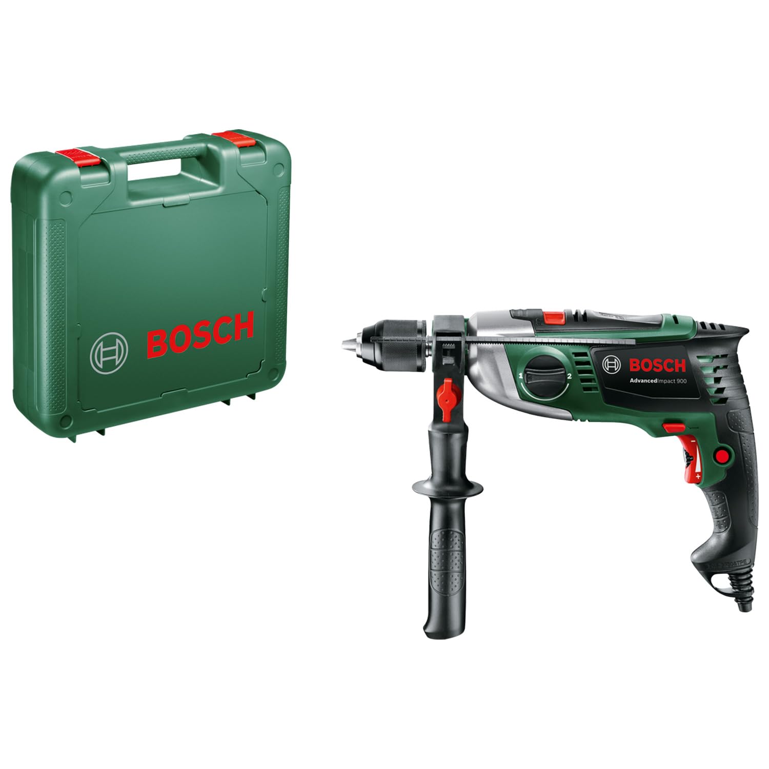 Bosch Taladro de impacto AdvancedImpact 900 (900 W, diámetro de perforación en acero/madera/mampostería: 13/40/18 mm, en maletín de transporte)