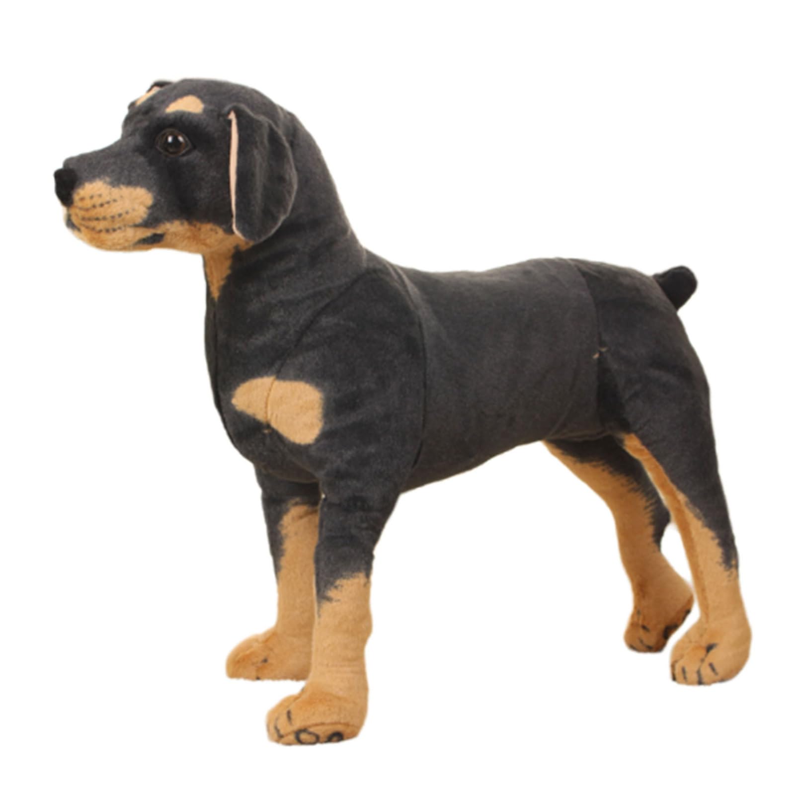 Xweptuy Dog Stuffed Animal, 11x11x5 Simulation Standing Black Stuffed Dog, Super Realistic Soft Comfortable Toys for Child Photography Props