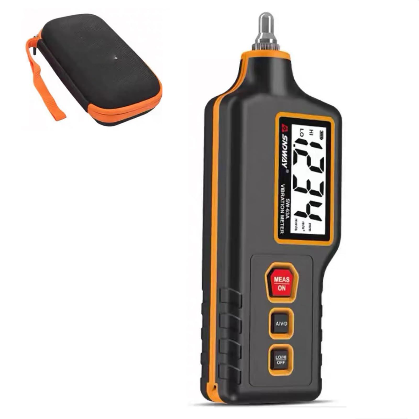 VitalisWorks Handheld Vibration Meter, Equipment Vibration Detection Instrument, 5min Automatic Shutdown/speed Measurement: 0.1~199.9mm/s/displacement Measurement: 0.001~1.999mm