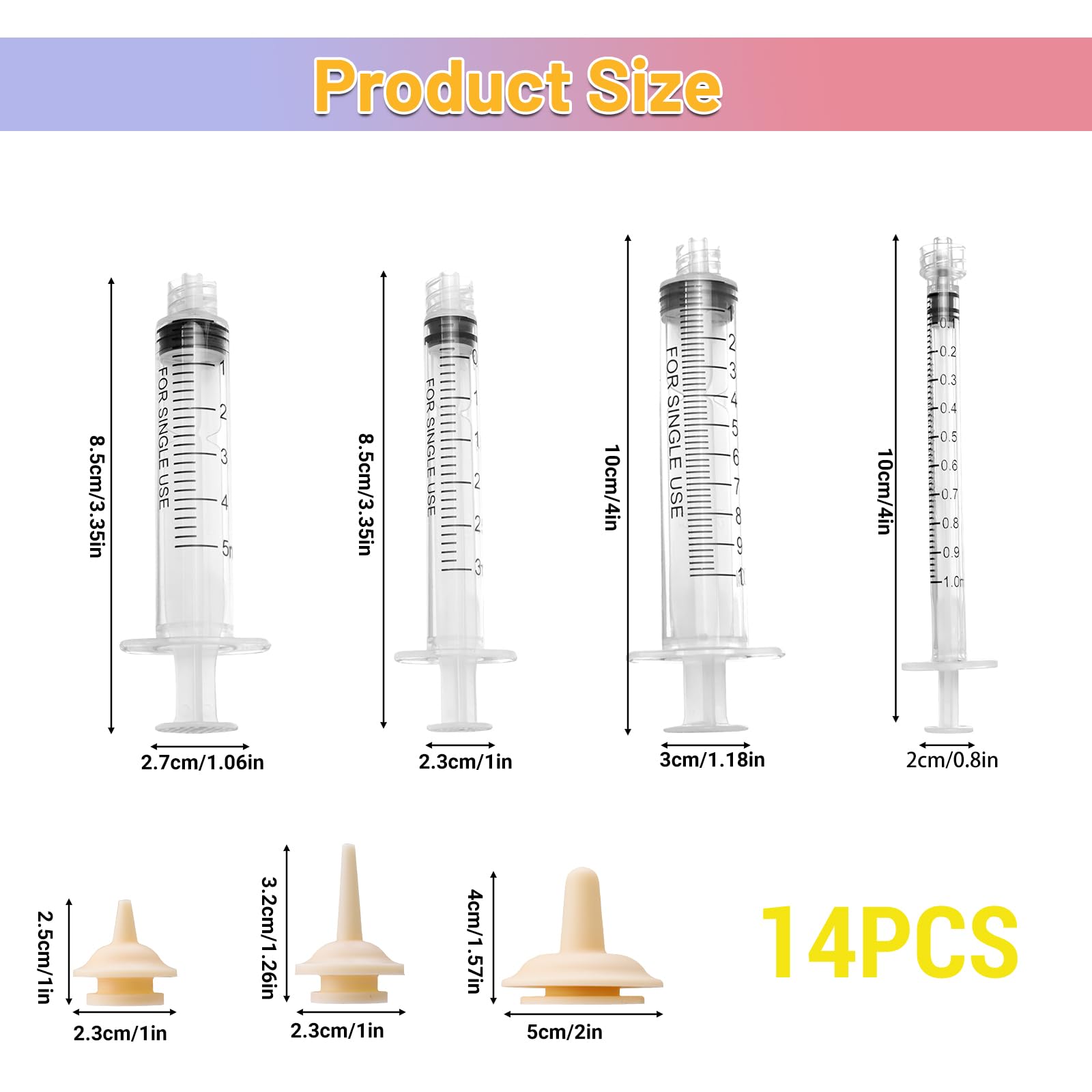 Lucxhcky 14PCS Pet Nursing Kit with 1ml 3ml 5ml 10ml Syringes 4 Short and 4 Long Teats 2 Large Bottles for Newborn Kittens Puppies Anti Choke Feeding Set - Image 2