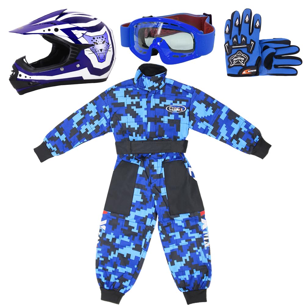 Zorax Orange CAMO M (7-8 Years) Kids Suit & Gloves M (6cm) & Goggles - View #5